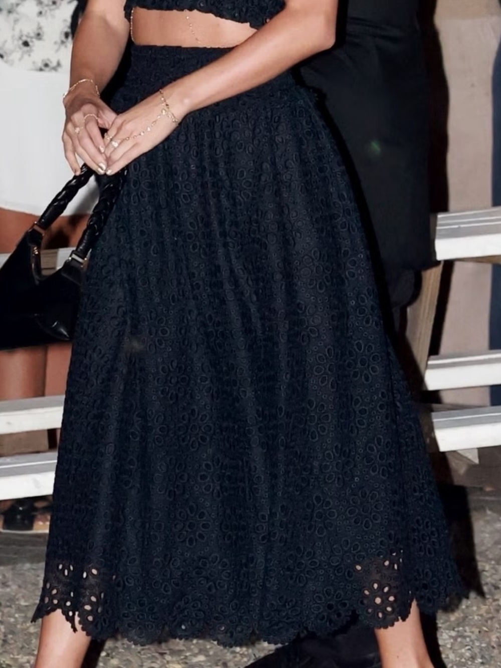 Hillhouse black lace maxi skirt worn by Taylor Swift size medium